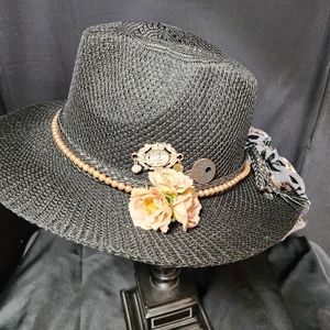 Mesh fedora decorated hat